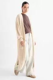Long cardigan - ribbed