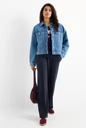 Basic jersey trousers - mid-rise waist - straight fit