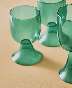 HOOG GEKLEURD BOROSILICAAT WIJNGLAS X COLLAGERIE