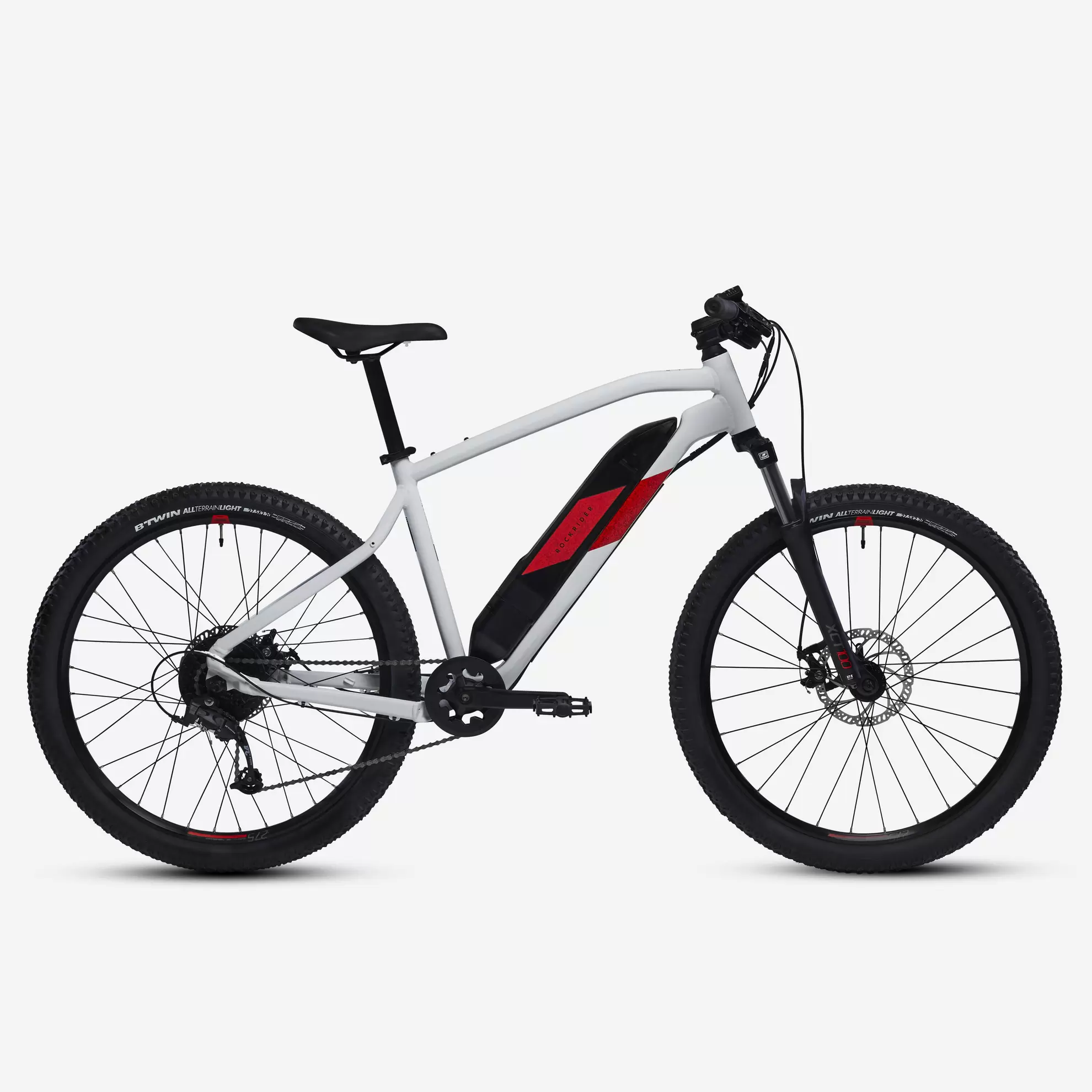 ROCKRIDER Elektrische mountainbike hardtail 27.5" E-ST 100 wit rood