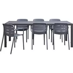 Tuinset Savoie Nice - antraciet - 7-delig - 215 cm