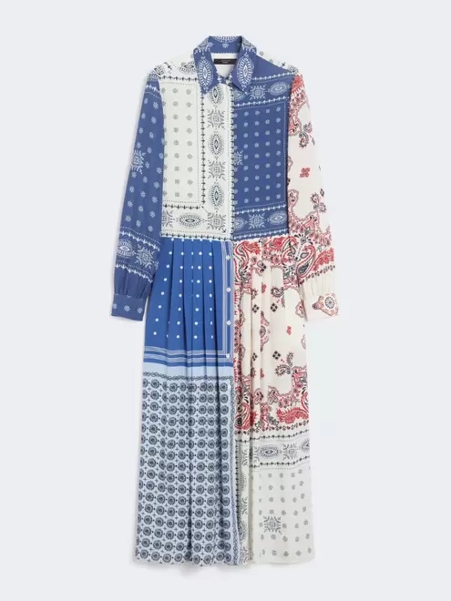 Printed viscose shirt dress