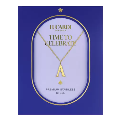 Stalen goldplated ketting letter