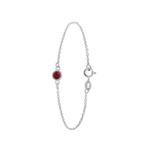 Zilveren armband geboortesteen