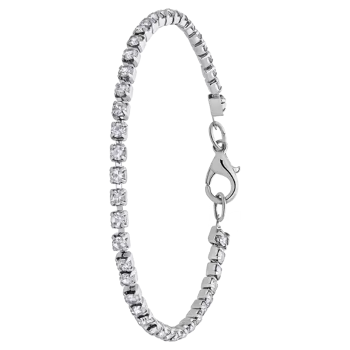 Bijoux zilverkleurige tennisarmband met witte stras voor dames