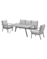 Senja lounge dining set stoel-bank 4-delig taupe - valley sand