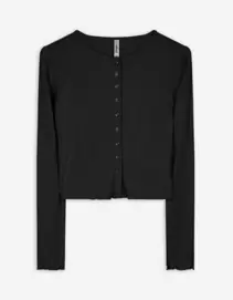 Longsleeve - Geribd - zwart