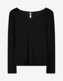 Longsleeve - Pointelle - zwart