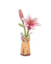 Robotime Houten 3D puzzel - Pink Lily