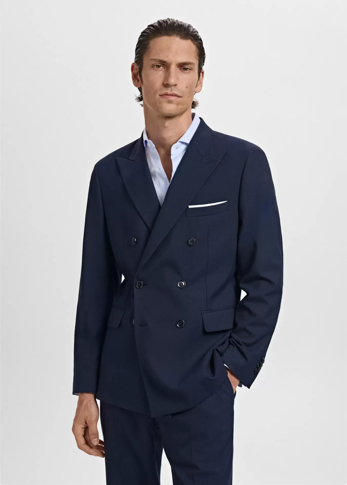 Monaco double-breasted slim-fit blazer