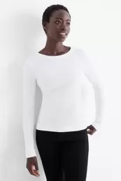 Basic long sleeve top - ribbed