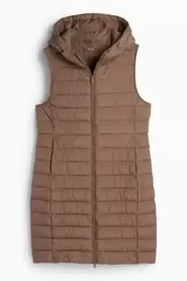 Quilted gilet with hood