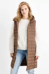 Quilted gilet with hood