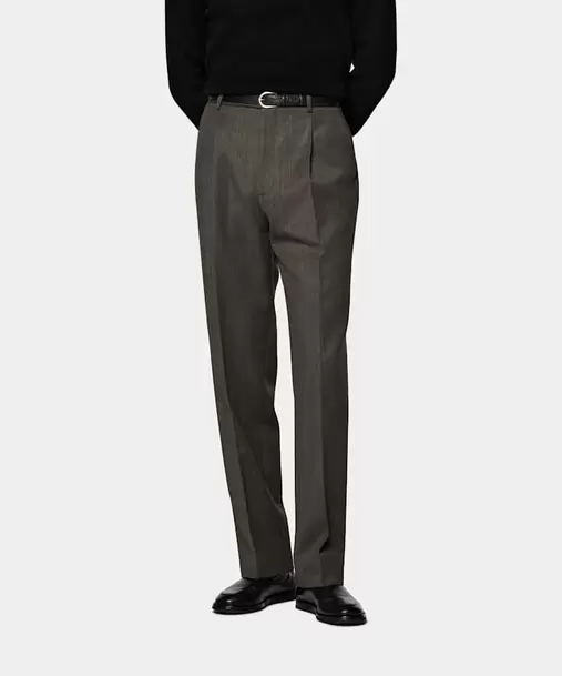 Green Wide Leg Straight Trousers