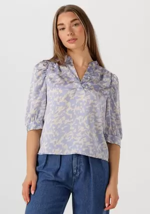 Blauwe NEO NOIR Blouses ROELLA GRAPHIC FADE BLOUSE