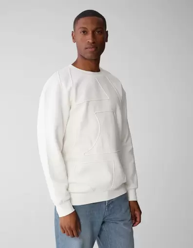 Cord Artwork Sweater Gebroken Wit