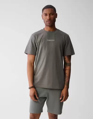 Mixed Tekst Artwork T-shirt Donkergroen