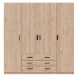 Kleerkast Sprint 4-deurs - eikenkleur - 200x196x50 cm