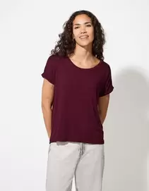 T-shirt - Viscosemix - donkerlila