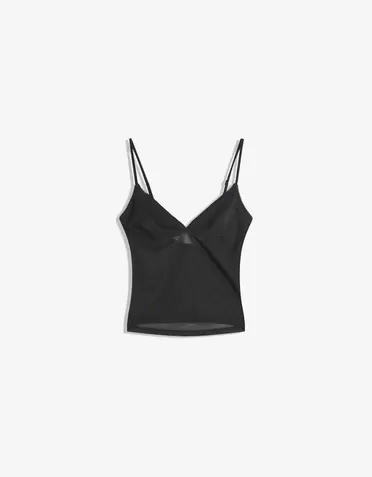 Mesh top met bandjes en print