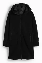 Teddy fur coat with hood
