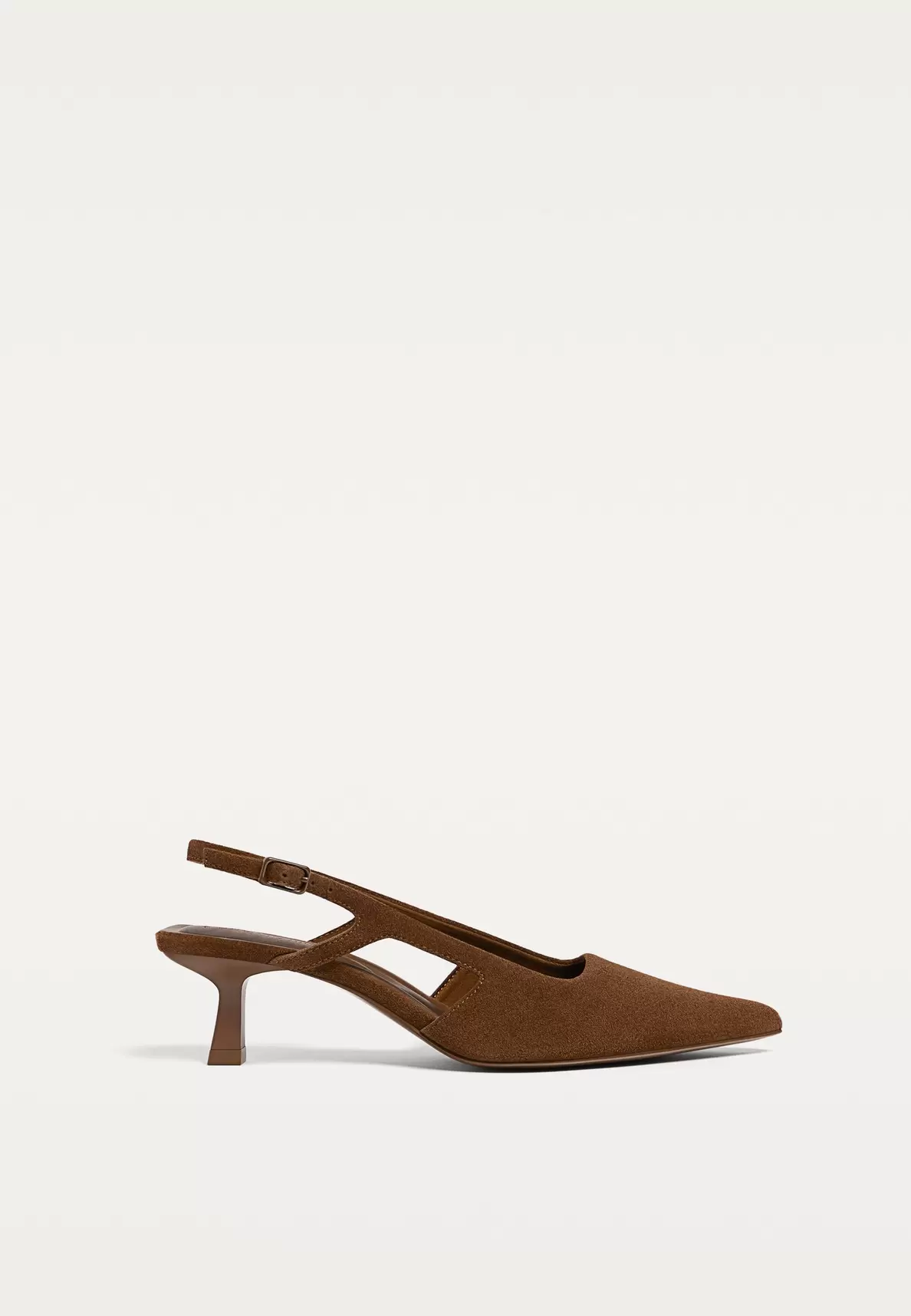 Leren kittenhak pumps