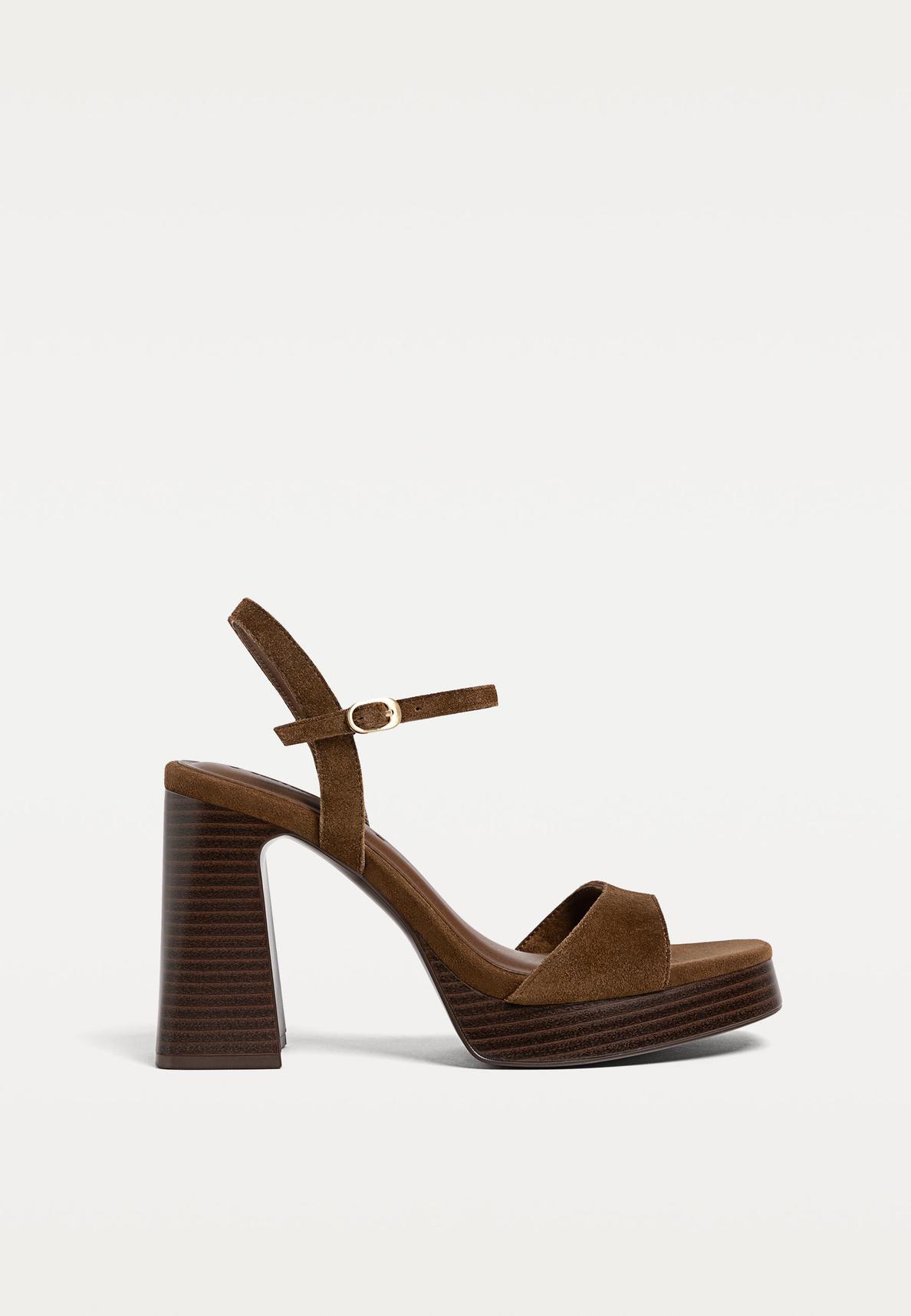 Leren plateau sandalen