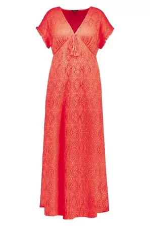 Maxi jurk met gehaakte look