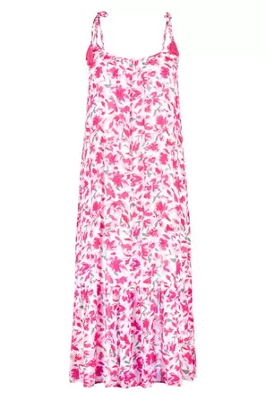 Maxi jurk met print en kwastjes