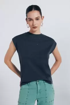 Crystal studs T-shirt