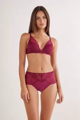 Sheer Glamour High-Waisted Brazilian Briefs