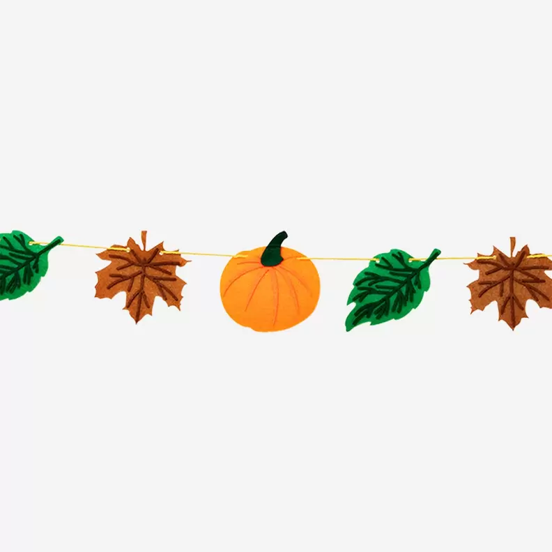 Stoffen slinger herfstbladeren en pompoenen - 300 cm