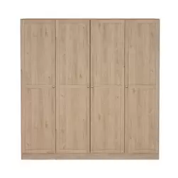 Kleerkast Lynn 4-deurs - eikenkleur - 200x196x62 cm