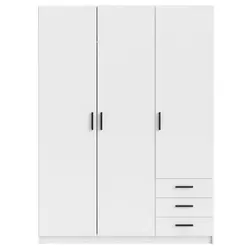 Kleerkast Sprint 3-deurs - wit - 200x147x50 cm