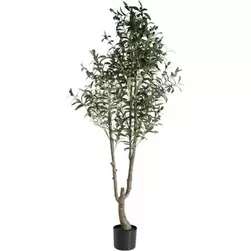 Kunstboom Olijfboom in pot - groen/zwart - 150 cm