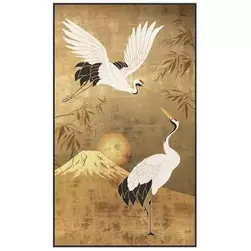 Schilderij Kraanvogel - veelkleurig - 118x70 cm