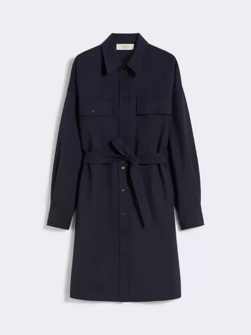Tech wool shirt dress