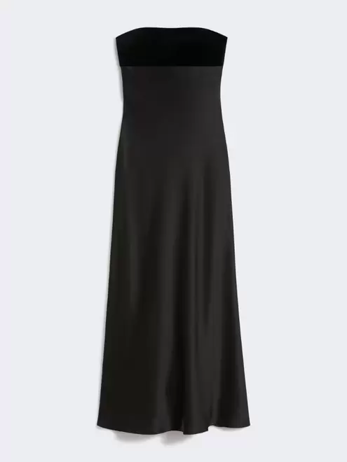 Enver satin and velvet bustier dress