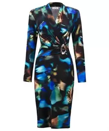 Joseph Ribkoff multicolor jurk overslag gesp