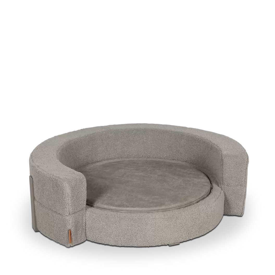 Hondenmand (rond) Doerak - Teddy Lichtgrijs / Oxx Clay (OP=OP)