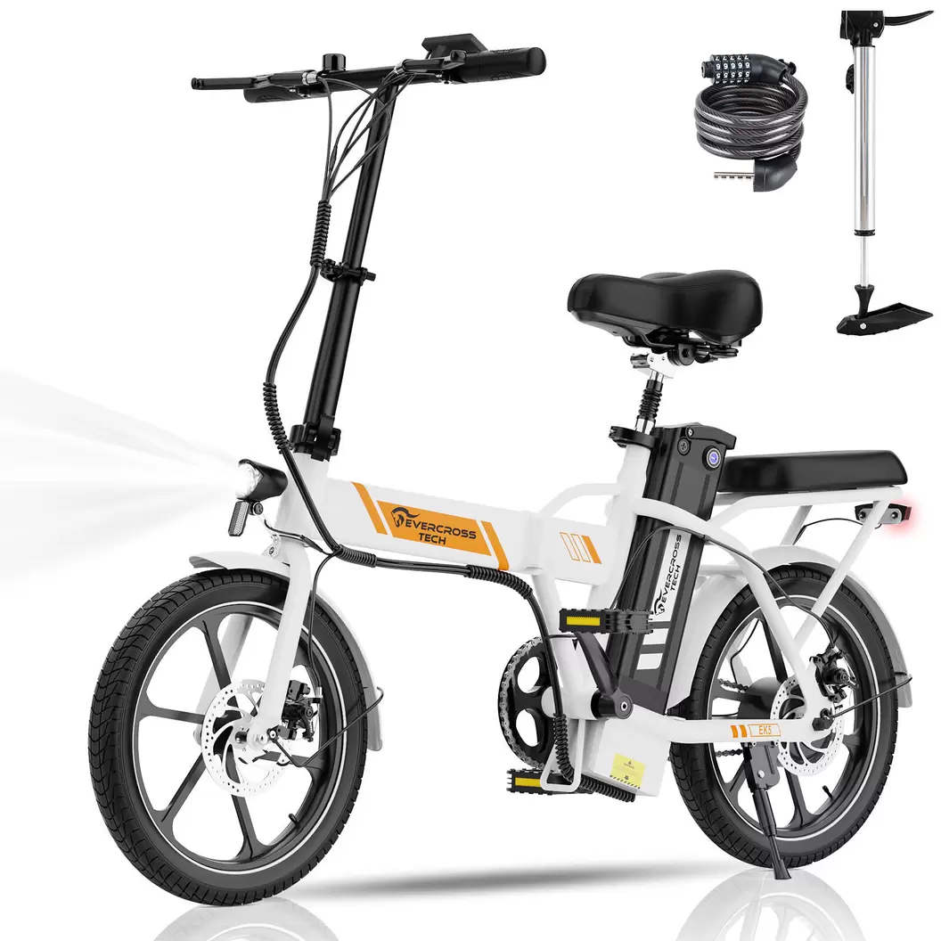 EVERCROSS Opvouwbare Elektrische Fiets 250W Compact en Licht – EVERCROSS EK5 Wit
