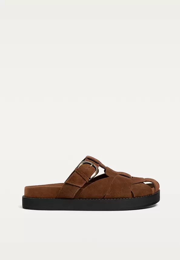 Leren klomp sandalen