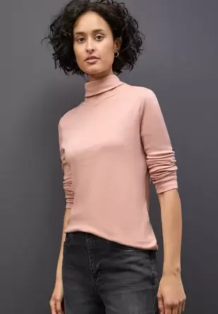 Basic shirt met coltrui