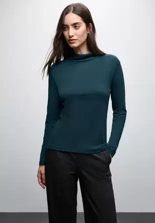 Basic shirt met coltrui