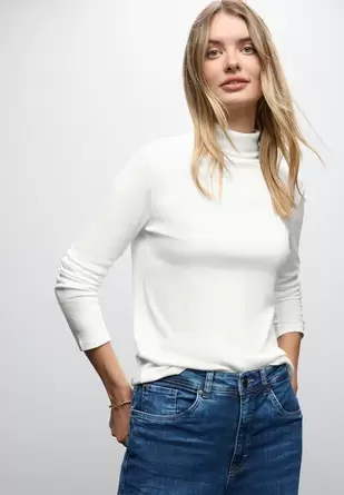 Basic shirt met coltrui