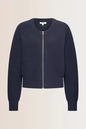 Ribgebreid vest met rits