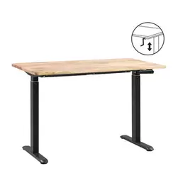 Bureau Homeworx zit/sta handmatig verstelbaar &ndash; mangohout/zwart - 75/118x120x70 cm