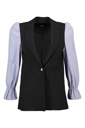 Blazer met gestreepte mouwen