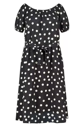 Midi jurk met stippen