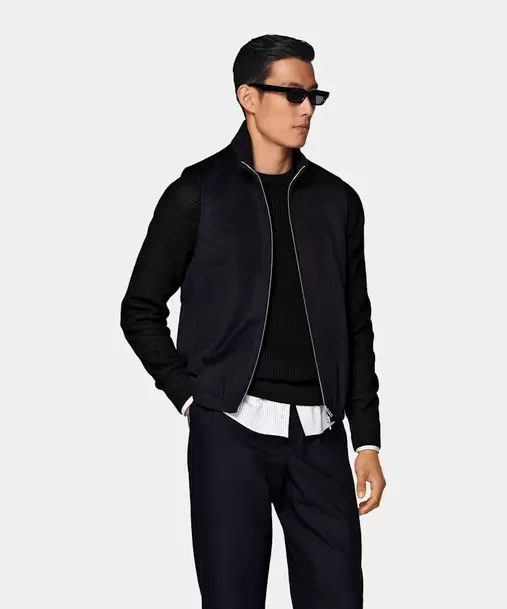 Navy Zip Vest
